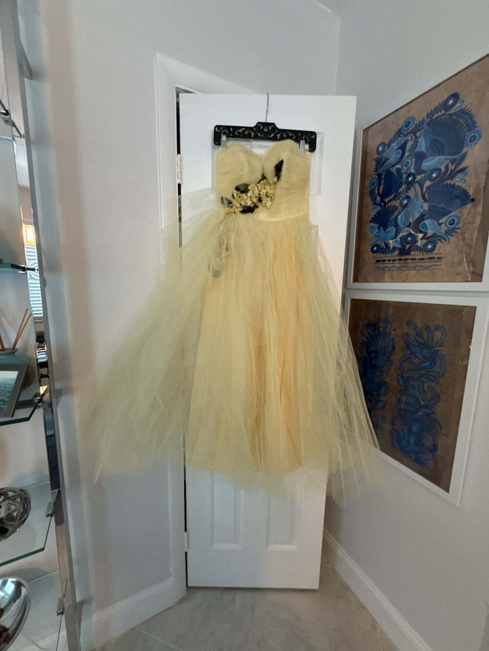Vintage Will Steinman Original Yellow Tulle Strapless Party Dress